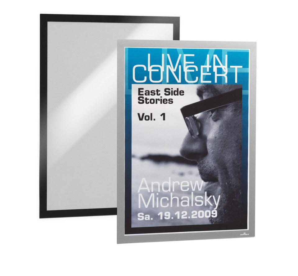 image 1 of Durable DURAFRAME Self Adhesive Magnetic Signage Frame | A3 Black | Black