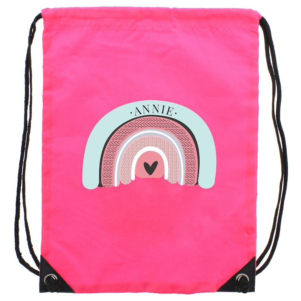 image 1 of Personalised Rainbow Pink Kit Bag Pink
