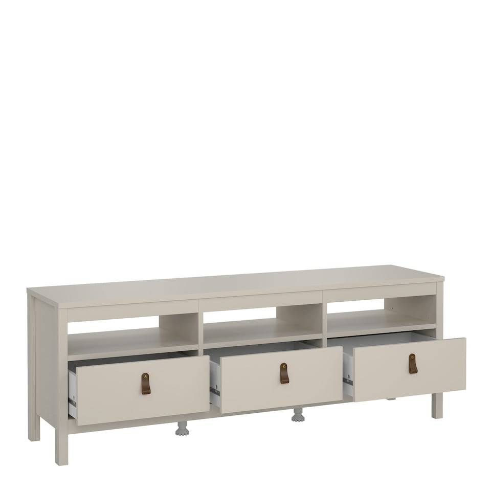 image 1 of Barcelona TV Unit 3 Drawers in Cashmere Cream