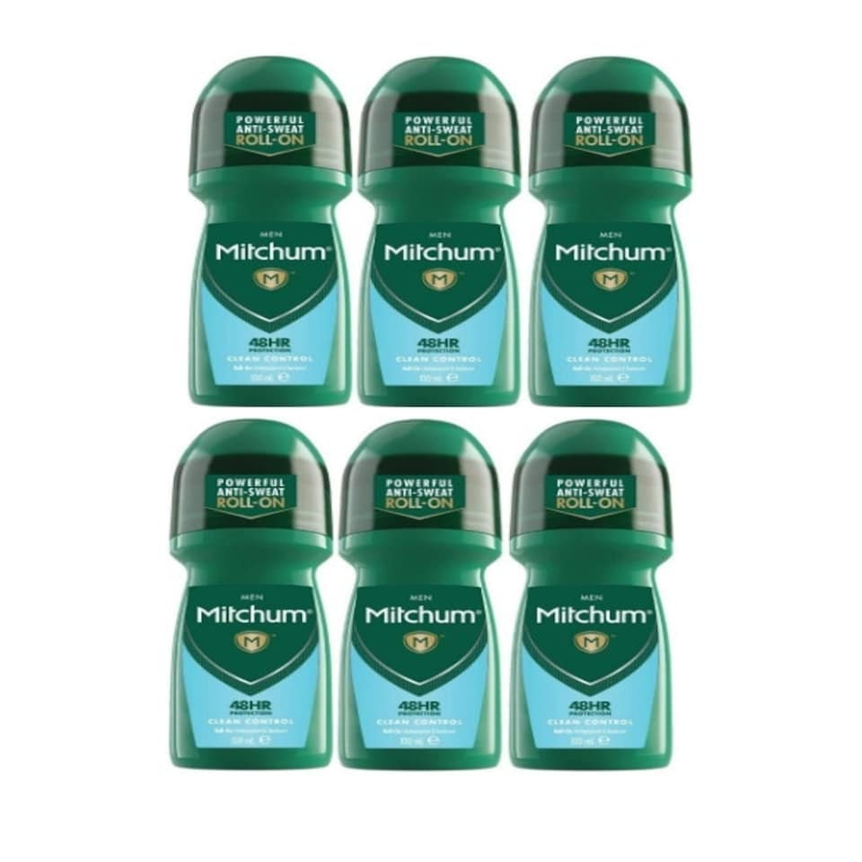 image 1 of Mitchum Roll-On Anti-Perspirant Deodorant Clean Control 100ml Pack of 6