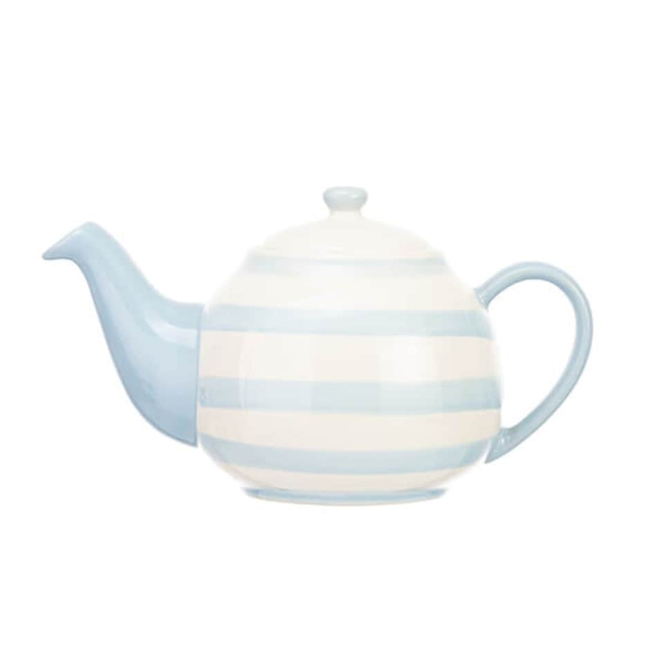 Siip Wide Horizontal Stripe Blue 2 Cup Teapot