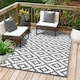 image 1 of Green Decore Lightweight Reversible Stain Proof Plastic Outdoor Rug  Nirvana, Grey/White, 120cmx180cm (4ftx6ft) | Grey