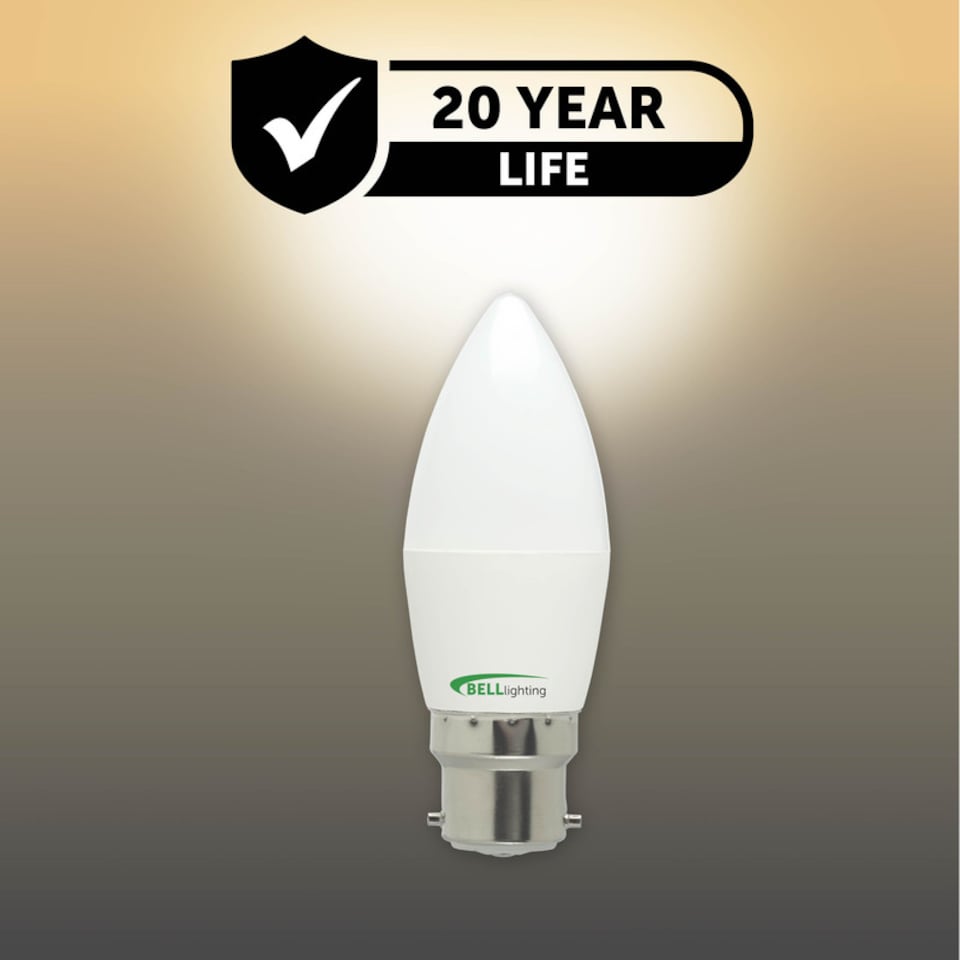 image 1 of BELL Lighting B22 Dimmable LED Candle Warm White 2700K 4.7W Light Bulb
