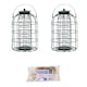 image 10 of Pack of 2 Samuel Alexander Metal Hanging Bird Fat Ball Feeder with Squirrel Guard & Pack of 6 Suet Fat Balls