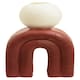 image 1 of Interiors by Premier Modern White Candle Holder with Red Base, Antique Candle Holder For Living Room, Large Candle Holder For Home Red