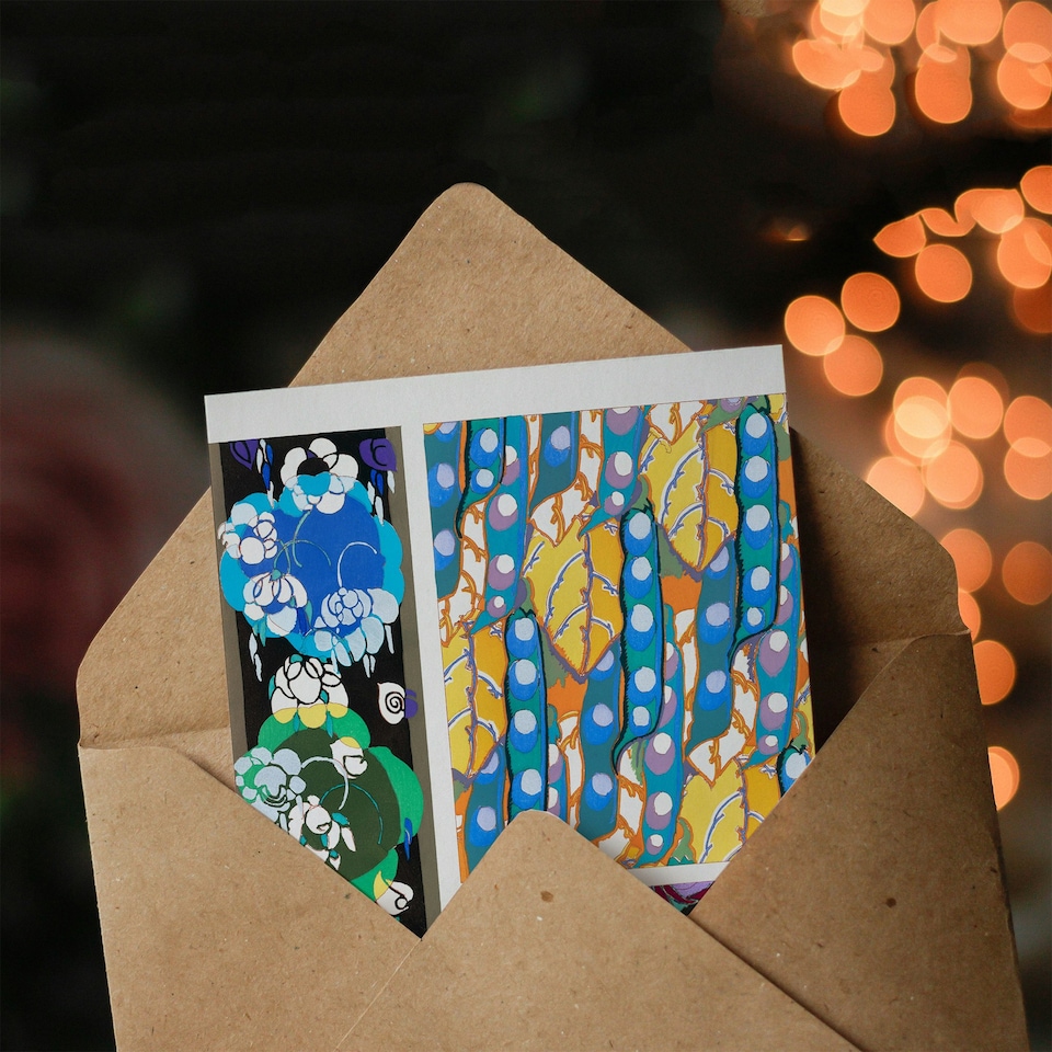image 1 of Edouard Benedictus Art Card Colourful Floral Art Deco Patterns