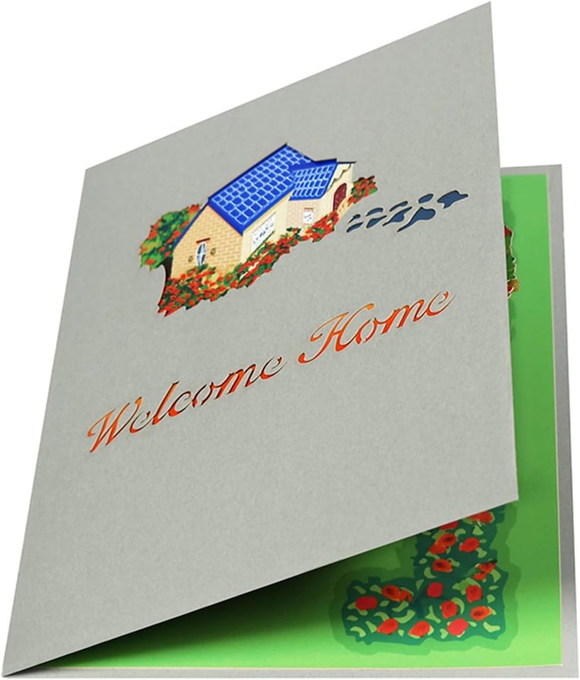 image 1 of House and Garden 3D Pop Up Greeting Card for New Home or Housewarming