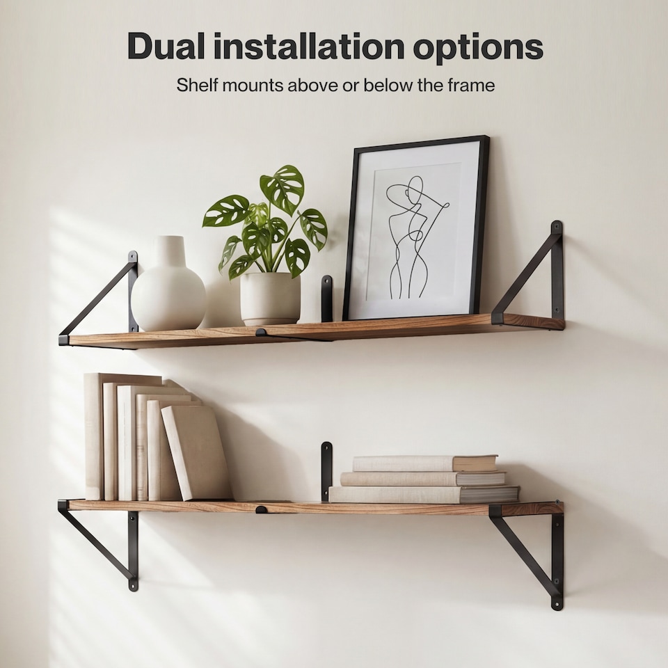 image 1 of Levede Floating Shelves Wall Mounted Book Shelves for Wall Set of 3 Natural