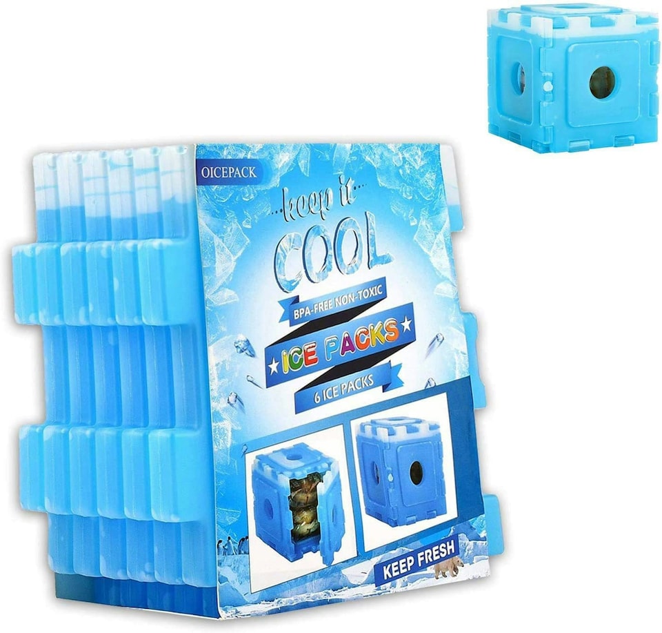 image 1 of Ice Pack Freezer Blocks for Cooler Bag Cool Box Picnic Box Bag Keep Food Cold | Blue