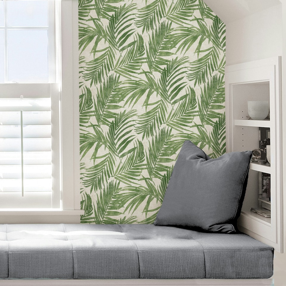 image 1 of NuWallpaper SLW3405 Urban Oasis Self Adhesive Wallpaper, Green Multi