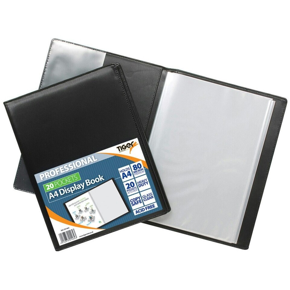 Tiger Stationery A4 Display Book - Black - A4