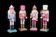 image 3 of 25cm Pink Wooden Nutcrackers Soldiers King Drummer Christmas Ornament 4pcs Set