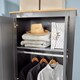 image 7 of Wardrobe 2 Door Bedroom Furniture Clothing Storage Oak Top Wooden Unit Grey