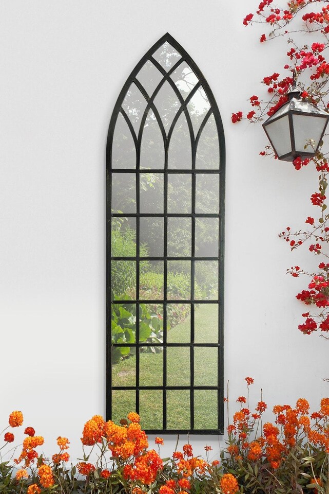 image 1 of Somerley Rustic Arch Large Garden Mirror 160 x 47.5 CM | Multi