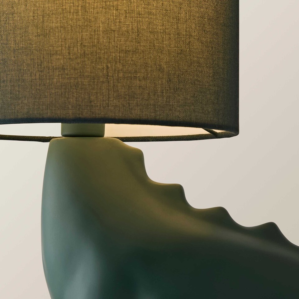 image 1 of ValueLights Kids Green Dinosaur Bedside Table Lamp & Bulb | Green