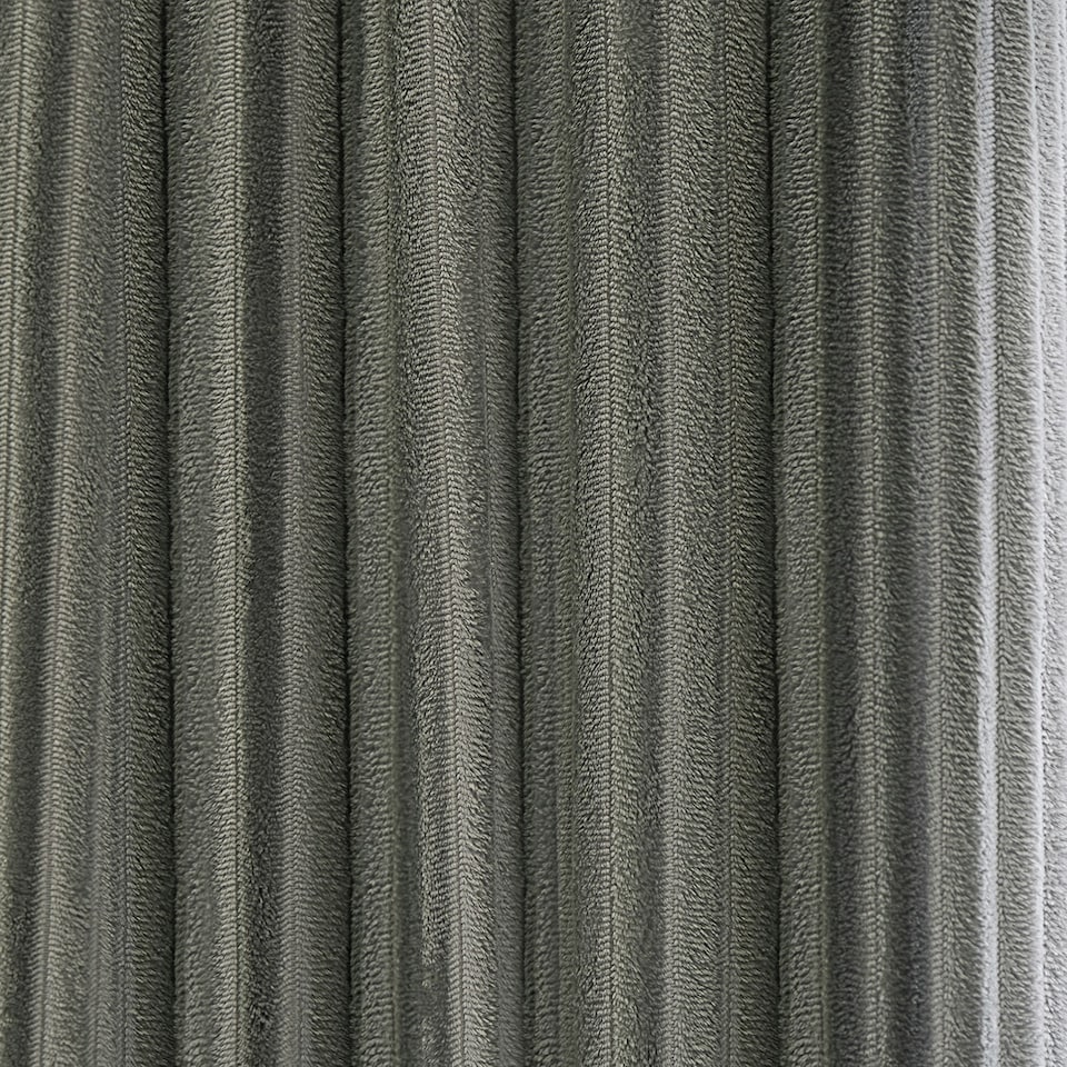 image 1 of OHS Ribbed Fleece Soft Thermal Insulated Panel Pair Eyelet Curtains, 90x90" Grey