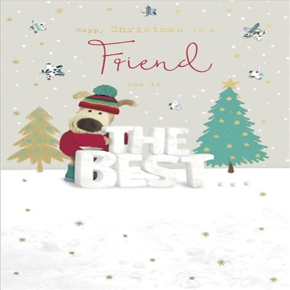 image 1 of Boofle with Large Power Up Letters Friend Christmas Card