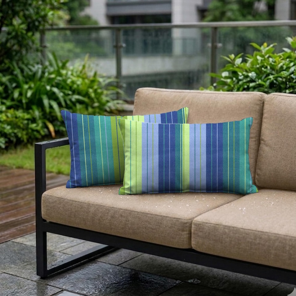 image 1 of Covers&All Sunbrella Lumbar Pillows Set of 2 UV Fade resistant and Water Repellent Rectangle Lumbar Throw Pillows