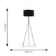 image 5 of ValueLights Camden Copper Tripod Floor Lamp Black Shade & Bulb | Black