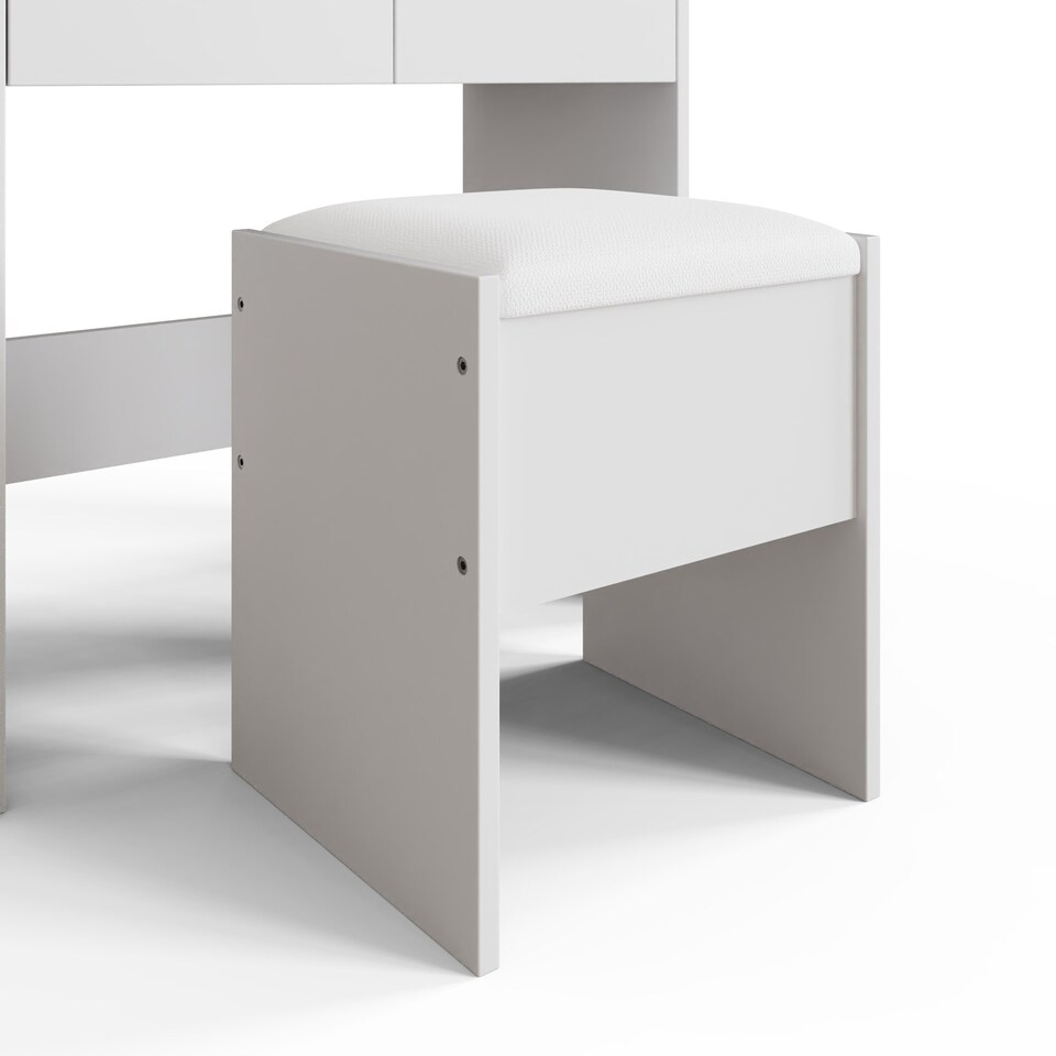 image 1 of Eva LED Dressing Table Set | White | White