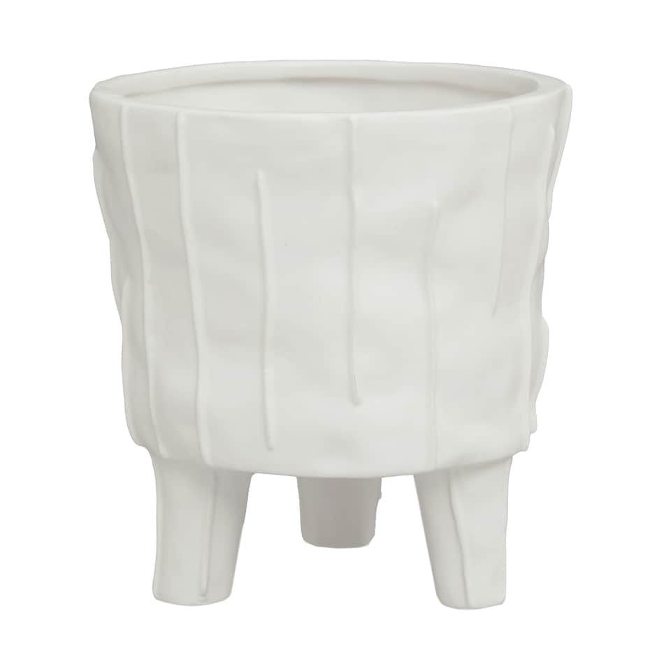 image 1 of Interiors by Premier Stylish Design White Large Planter, Lightweight Large Garden Flower Pot, Versatile Planter For  Plants White