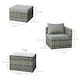 image 7 of Outsunny 5 Pcs Rattan Garden Furniture Set Single Sofa Stool Coffee Table Grey