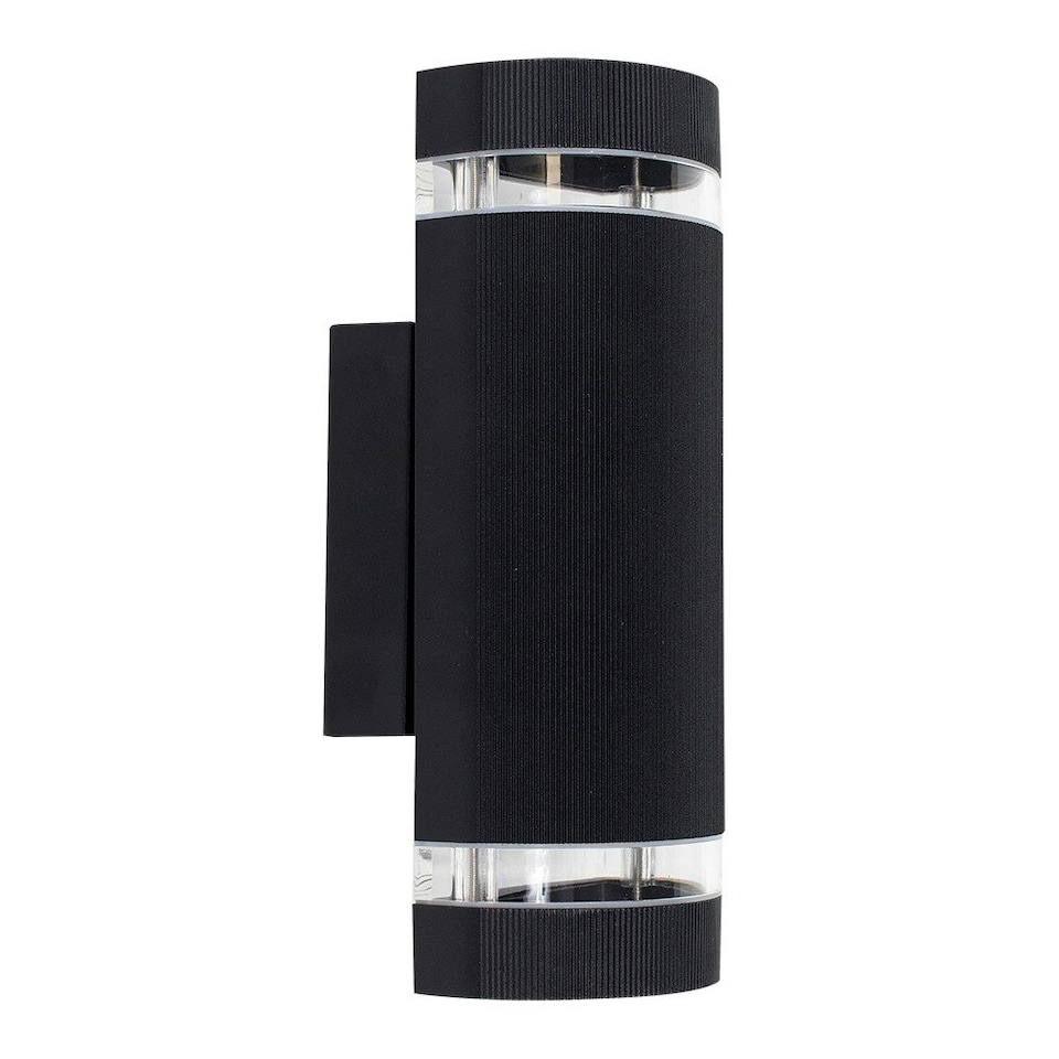 image 1 of ValueLights Ryston Pair of Black Outdoor Wall-Up Down Light