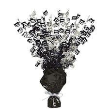 Unique Party Glitz 60th Birthday Balloon Weight Centrepiece - Black/Silver - One Size