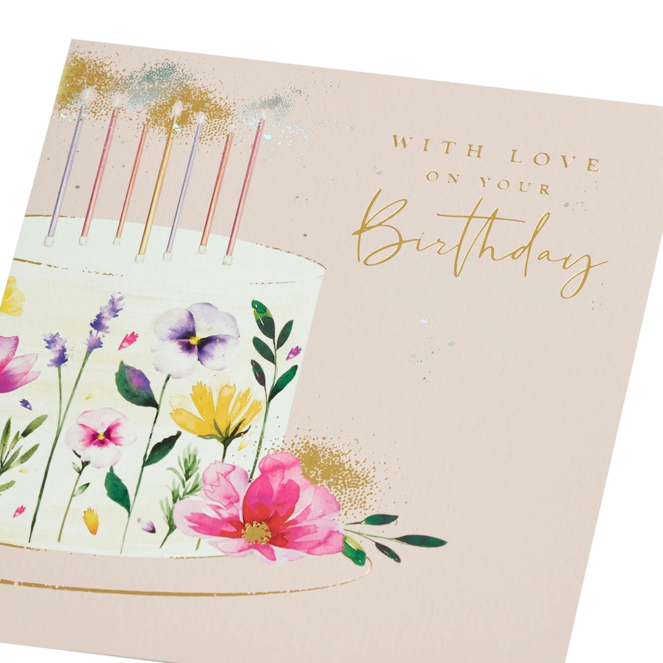 image 1 of Birthday card - Butterfly Garden - Cake