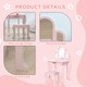 image 5 of HOMCOM Kids Dressing Table Set Kids Vanity Set w/ Drawer, Mirror - Pink 