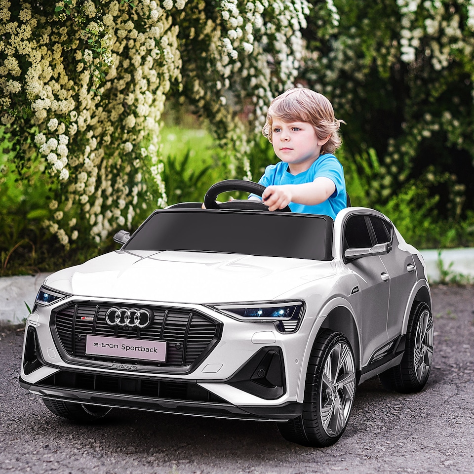 image 1 of HOMCOM 12V Kids Electric Ride-On Car/ w Remote Control, Lights, Music - White