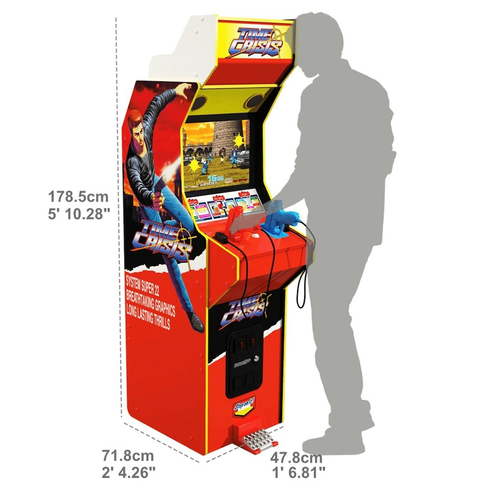 image 1 of Arcade1Up Time Crisis Deluxe Arcade Machine Red