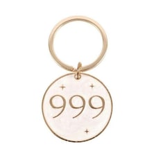 Something Different 999 Angel Number Keyring - Cream/Gold - One Size