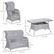 image 7 of Outsunny 4 PCs Outdoor Rattan Sofa Set, Wicker Sectional Sofa Set Mixed Grey