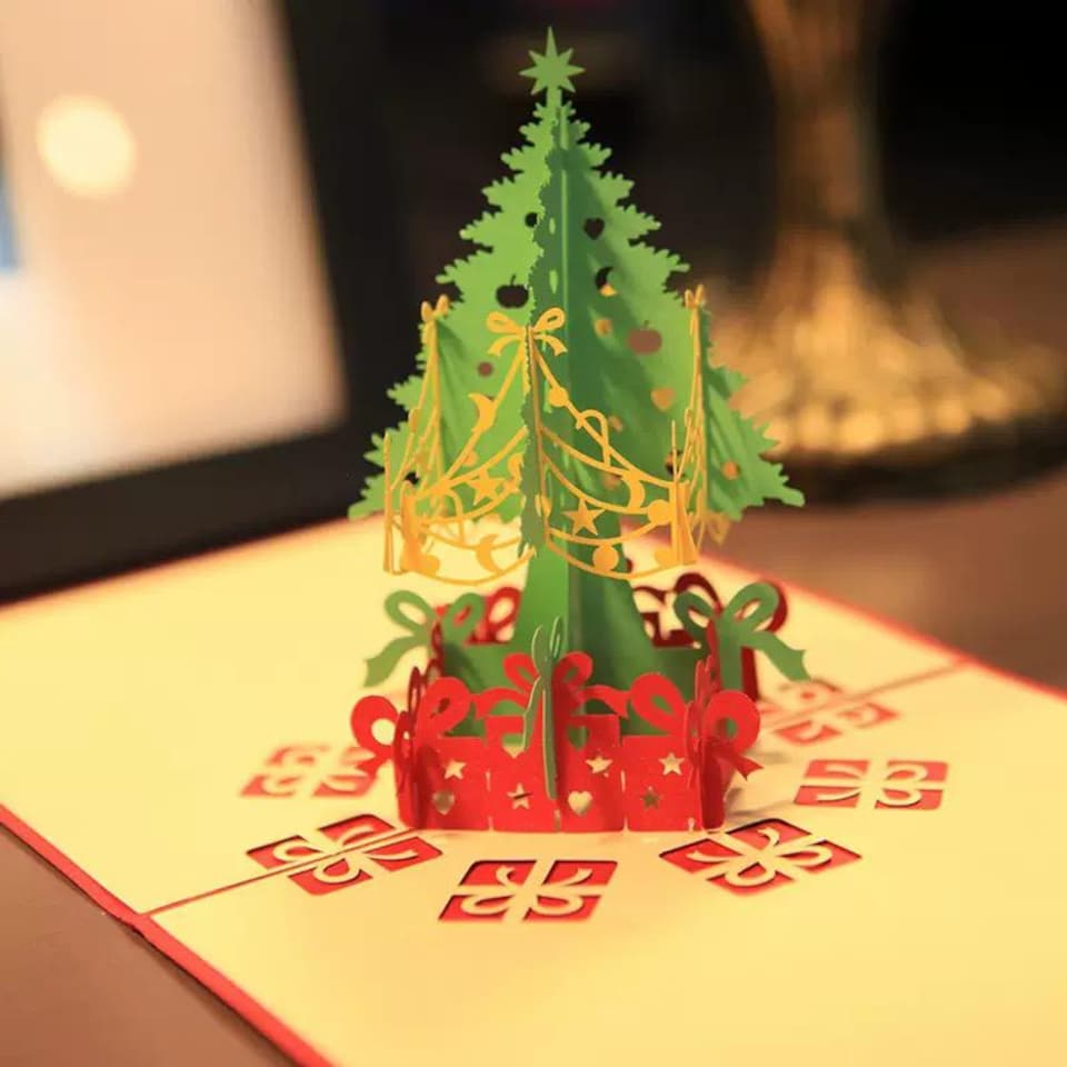 image 1 of Festive Tree Season’s Elegance 3D Pop Up Christmas Card