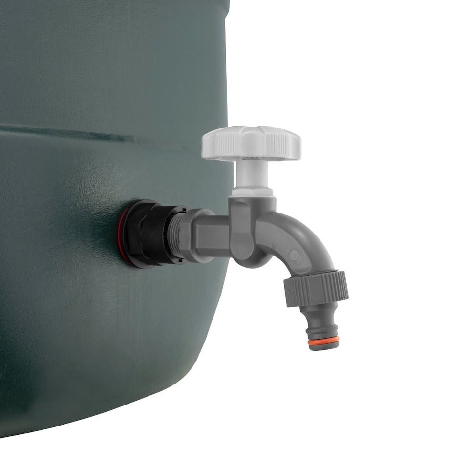 image 1 of 3/4" BSP Water Butt Connector Set with 1/2" Quick-Connect PP Tap and 27mm HSS Drill Bit,