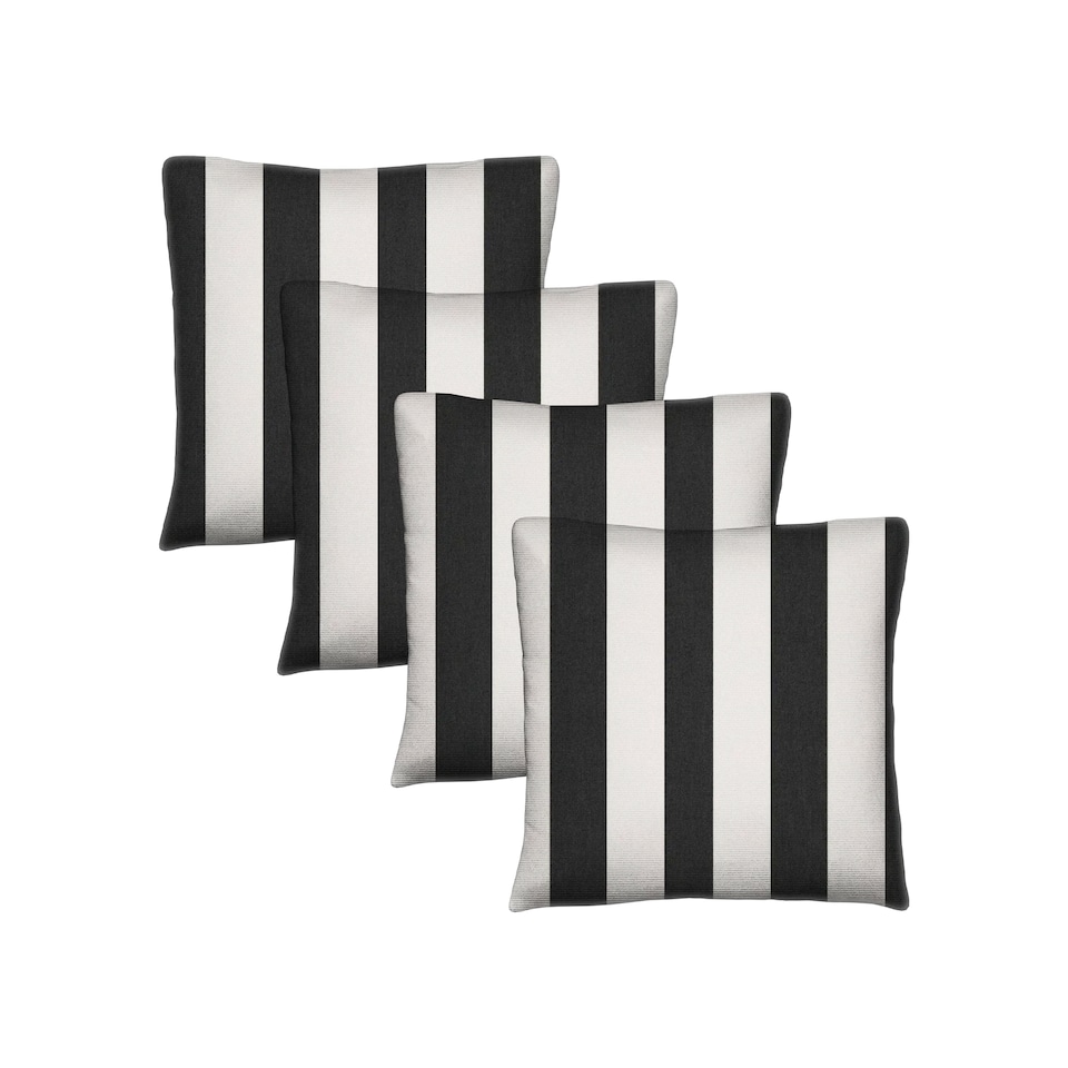 image 1 of Covers&All Sunbrella Striped Throw Pillows Pack Of 4, Square 16 x 16, Cabana Classic