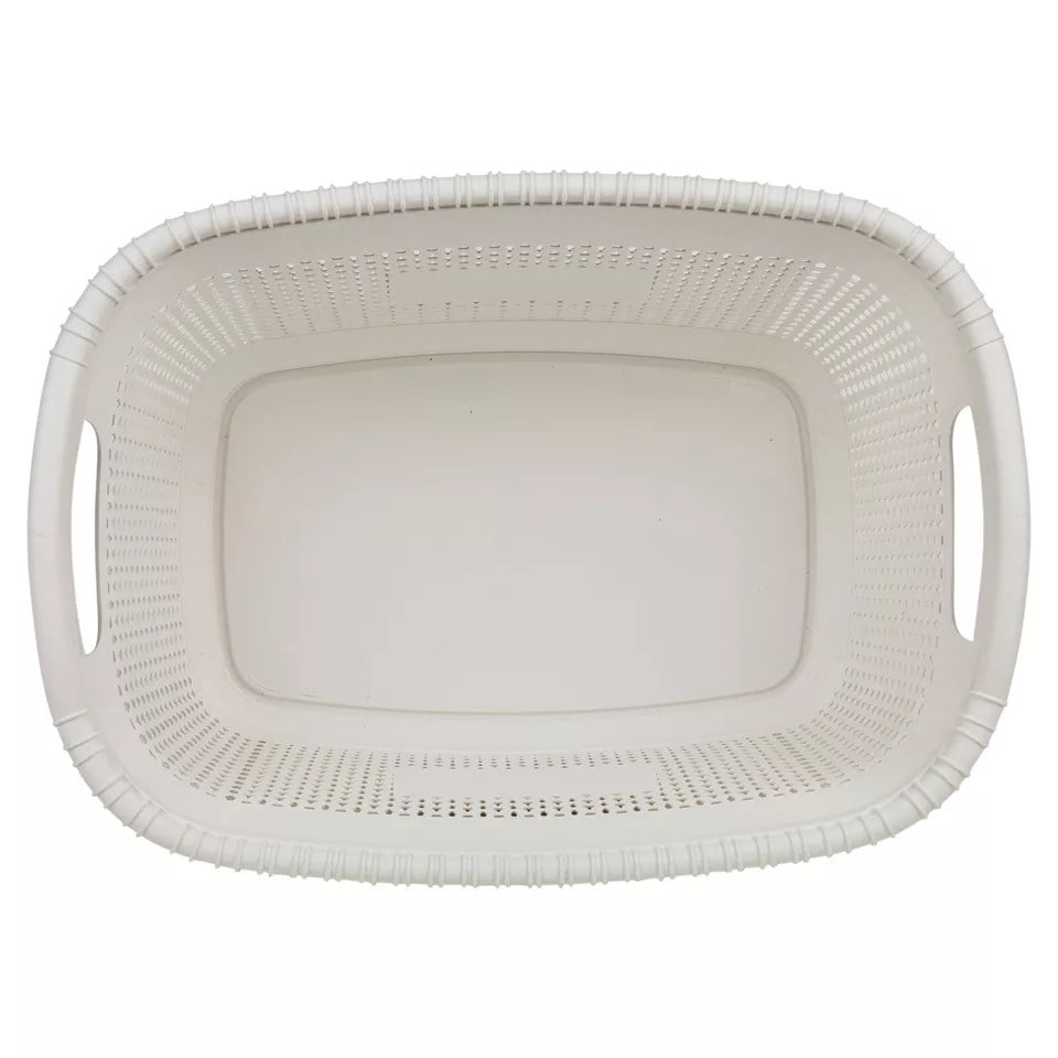 image 1 of 30L Violetta Laundry Baskets with Handles | White | 1
