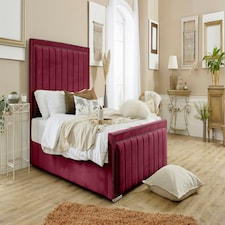 Island Plush Double Bed Frame - Maroon