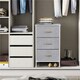 image 2 of Yaheetech Lightweight Fabric Storage Tower with 3 Drawers Grey | Light Grey