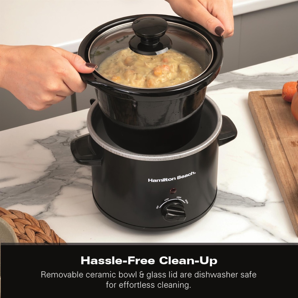 image 1 of Hamilton Beach 'The Mighty Mini' 1.8L Black Slow Cooker