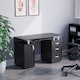 image 2 of Vida Designs Otley 3 Drawer Computer Desk Home Office Workstation, Black