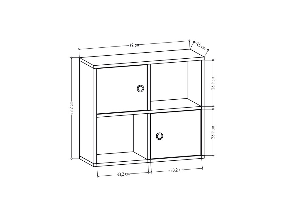 image 1 of Decorotika Tuttle 2-tier and 2 Cabinets Bookcase