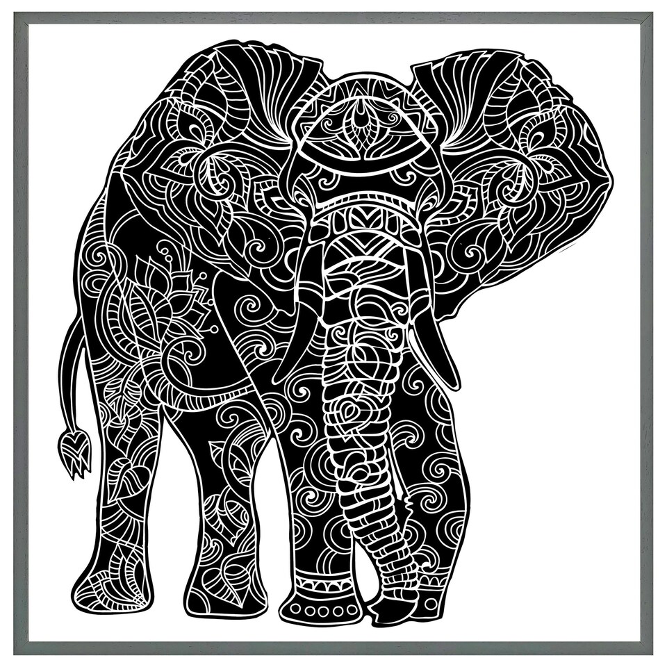 image 1 of Elephant silhouette (Picture Frame) Brown | S