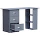image 8 of Vida Designs Mason 3 Drawer 3 Shelf Computer Desk Home Office Workstation, Grey