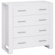 image 1 of HOMCOM Chest Of 4 Drawers Storage Cabinet Bedroom Clothes w Metal Handles Base Freestanding Unit Furnishing Living Room White