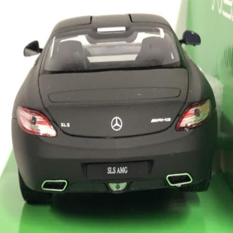 image 1 of Mercedes-Benz SLS AMG Matt Black 1:24-27 Scale Welly 24025MA New