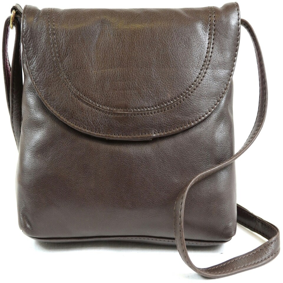 image 1 of Soft Premium Leather Shoulder / Cross Body Bag Brown | Brown