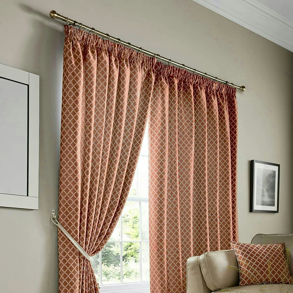 image 1 of Cotswold Pencil Pleat Curtain - Orange - 229 cm x 274 cm