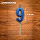 image 3 of Blue 9 Number Candle  Birthday Anniversary Party Cake Decorations Topper | Blue
